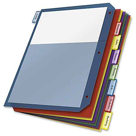 Cardinal Supplies CRD84013 Poly Expanding Pocket Index Dividers, 8-Tab, Letter, Multicolor, Per Pack