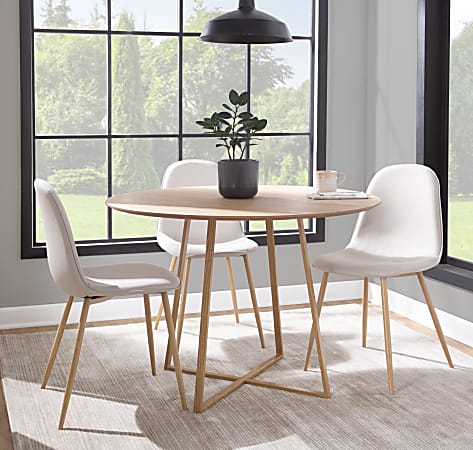 LumiSource Cosmo Contemporary Dining Table, 43-1/2”H x 43-1/2”W x 43-1/2”D, Natural