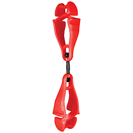 Ergodyne Squids 3420 Swiveling Dual-ClipGlove Holders, 5-1/2", Red, Pack Of 100 Holders