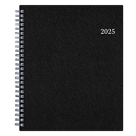 2025 Blue Sky Passages Weekly/Monthly Planning Calendar, 7” x 9”, Solid Black Crossgrain, January To December