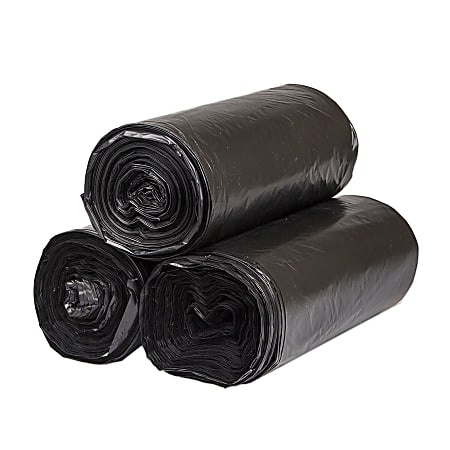 Inteplast LLDPE Can Liners, 0.7 mil, 43" x 47", Black, Pack Of 100 Liners