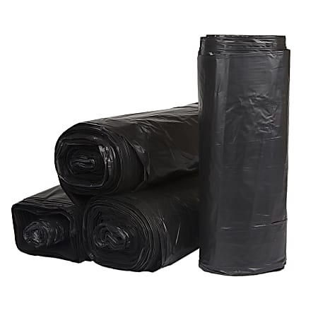 Inteplast LLDPE Can Liners, 1.4 mil, 43" x 47", Black, Pack Of 100 Liners