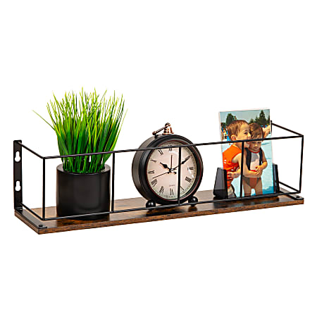 Mind Reader Desktop Shelf, 4-3/4" x 19-5/8", Brown, Total Qty 1