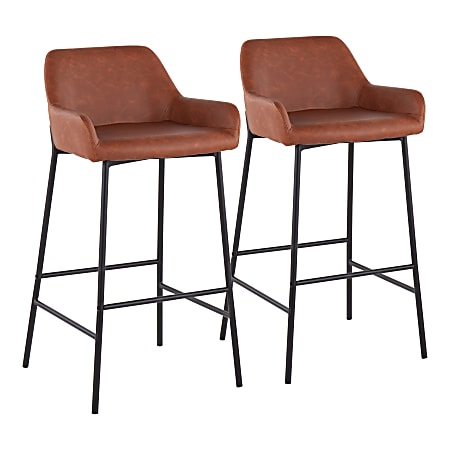 Lumisource Daniella Counter Stools, Camel/Black, Set Of 2 Stools