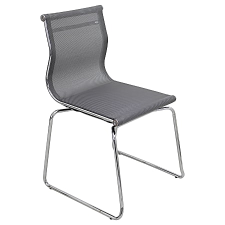 LumiSource Mirage Mesh Conference/Guest Chair, Silver/Chrome