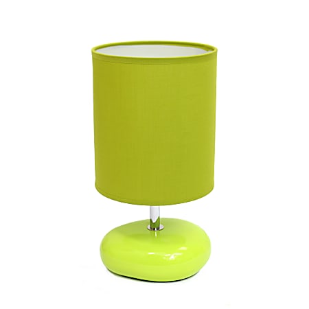 Simple Designs Stonies Small Stone Look Table Bedside Lamp, Green