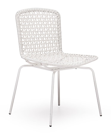Zuo® Outdoor Silvermine Bay Guest Chair, 32 9/10"H x 20 1/2"W x 20 1/2"D, White