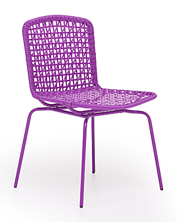 Zuo® Outdoor Silvermine Bay Guest Chair, 32 9/10"H x 20 1/2"W x 20 1/2"D, Purple