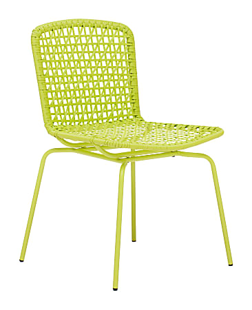 Zuo® Outdoor Silvermine Bay Guest Chair, 32 9/10"H x 20 1/2"W x 20 1/2"D, Lime