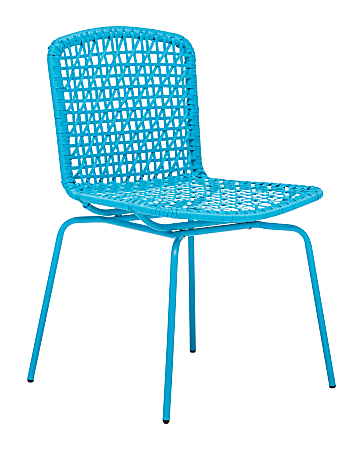 Zuo® Outdoor Silvermine Bay Guest Chair, 32 9/10"H x 20 1/2"W x 20 1/2"D, Aqua