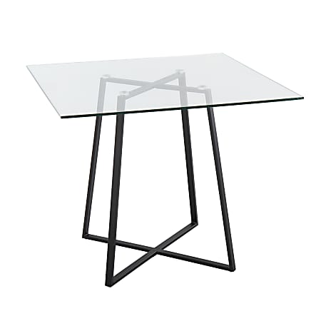 LumiSource Cosmo Contemporary Glam Square Dining Table, 36”H x 36”W x 36”D, Black/Clear