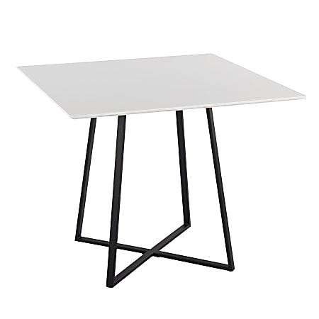 LumiSource Cosmo Contemporary Glam Square Dining Table, 36”H x 36”W x 36”D, Black/White