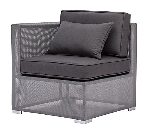 Zuo® Outdoor Clear Water Bay Guest Lounge Seating, Corner Chair, 29"H x 29 9/10"W x 29 9/10"D, Gray