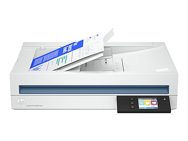 HP Scanjet Pro N4600 fnw1 - Document scanner - Contact Image Sensor (CIS) - Duplex - 216 x 5362 mm - 600 dpi x 1200 dpi - up to 40 ppm (mono) / up to 40 ppm (color) - ADF (100 sheets) - up to 6000 scans per day - USB 3.0, Gigabit LAN, Wi-Fi(n)