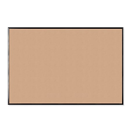 U Brands Cork Bulletin Board, 70" x 47", Black Aluminum Frame