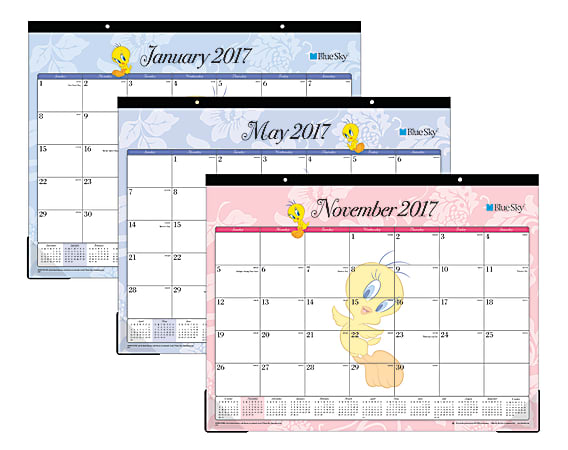 Blue Sky Desk Pad Calendar 22 x 17 50 Recycled Looney Tunes January