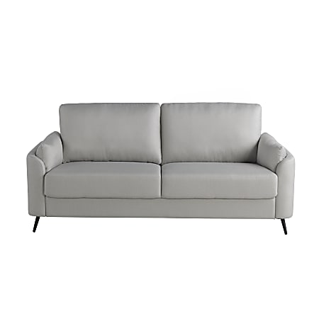 Lifestyle Solutions Birmingham Polyester Sofa, 34-5/8”H x 75-5/8”W x 31-1/8”D, Smoke