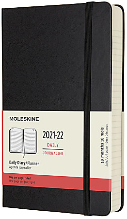 Moleskine 18-Month Softcover Weekly Planner, 7-1/2" x 9-3/4", Black, July 2021 To December 2022