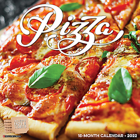 Willow Creek Press Hobbies Monthly Wall Calendar, 12" x 12", Pizza, January To December 2022