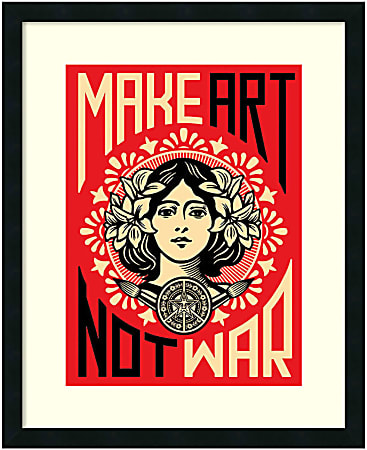 Amanti Art Make Art Not War Framed Art Print By Shepard Fairey, 30"H x 24"W, Black