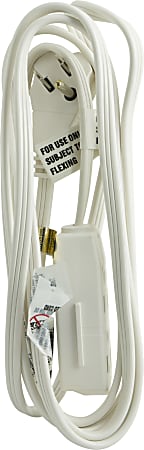 GE Grounded Extension Cord, 8', White