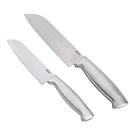 Oster Baldwyn 2-Piece Stainless-Steel Santoku Knife Set