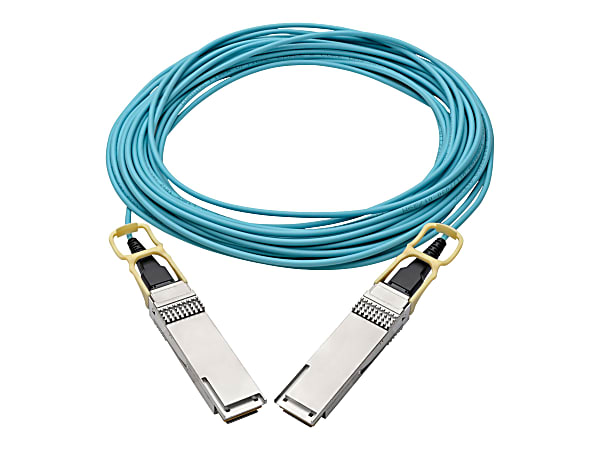 Tripp Lite QSFP28 to QSFP28 Active Optical Cable - 100GbE, AOC, M/M, Aqua, 15 m (49.2 ft.)
