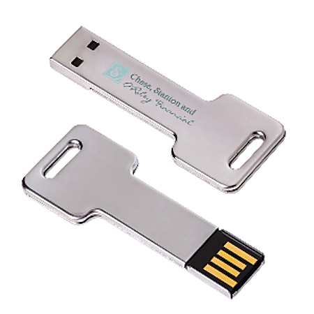 Silver Key USB Flash Drive, 2GB