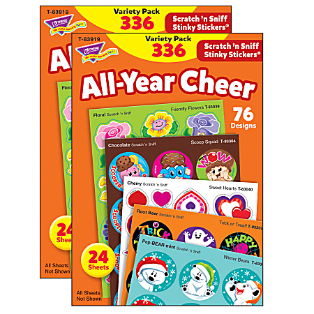 Trend Stinky Stickers, 1", All Year Cheer, 336