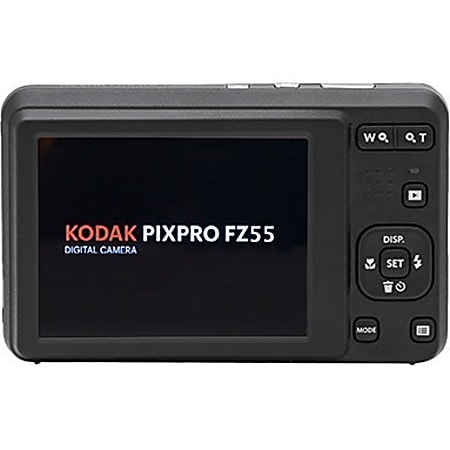 Kodak PIXPRO FZ55 16.4 Megapixel Compact Camera - Black - 1/2.3" CMOS Sensor - Autofocus - 2.7"LCD - 5x Optical Zoom - 6x Digital Zoom - Digital (IS) - 4608 x 3456 Image - 1920 x 1080 Video - Full HD Recording - HD Movie Mode