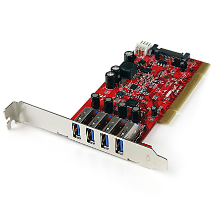 StarTech.com 4 Port PCI SuperSpeed USB 3.0 Adapter Card with SATA/SP4 Power