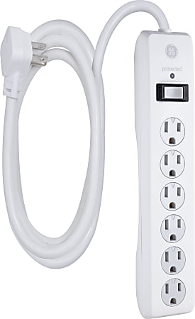  GE 6-Outlet Surge Protector, 10 Ft Extension Cord