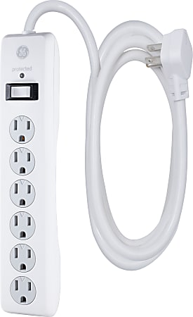 Comprehensive 6-Outlet Surge Protector with 3' Power Cord, White