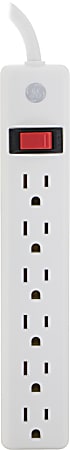 GE 6-Outlet Power Strip, 2' Cord, White