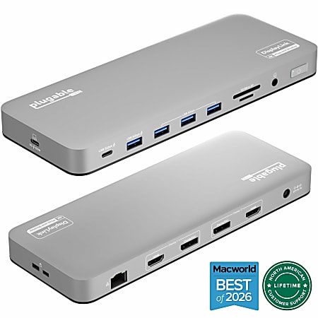 Plugable USB C Laptop Docking Station, Dual Monitor 4K 60Hz  - UD6950PDH