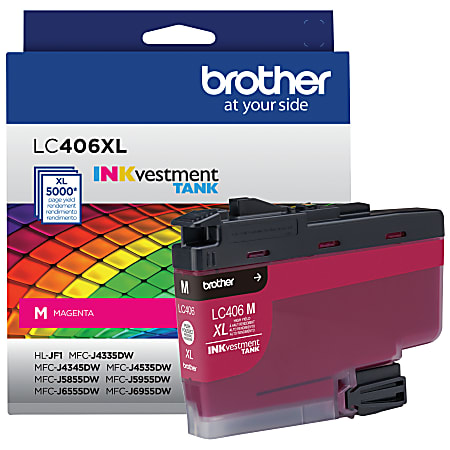 Brother® LC406XLM Genuine High-Yield Magenta INKvestment Tank Ink Cartridge