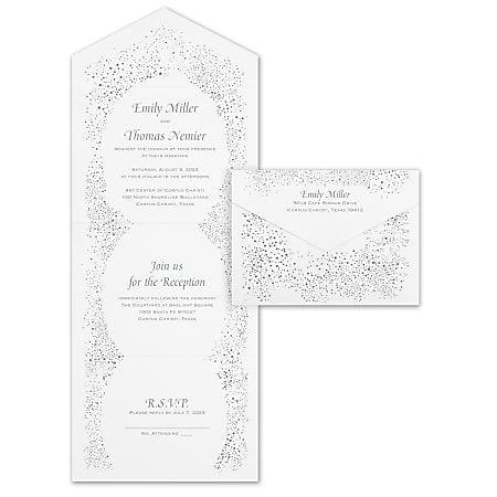 Custom Premium Wedding & Event Invitations, 6” x 15-3/8", Champagne Celebrations, Box Of 25 Cards