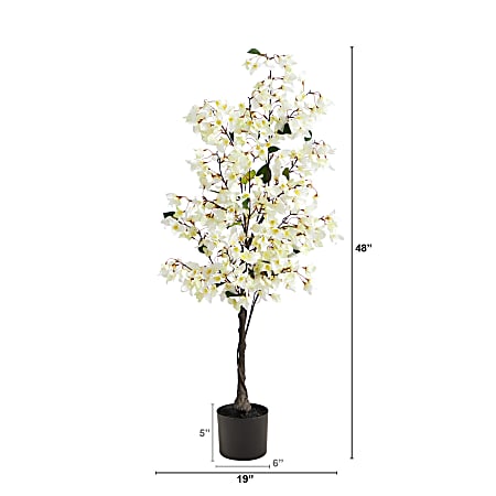 Nearly Natural Bougainvillea 48 H Artificial Tree With Planter 48 H x ...