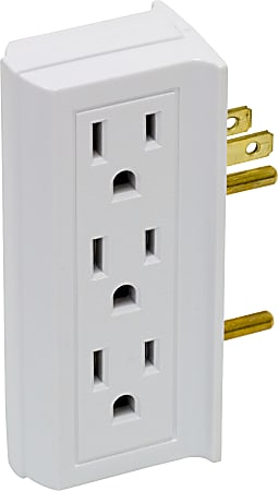 GE 6-Outlet Tap Converter, 3" x 2" x 1", White