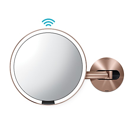 simplehuman Wall Mount Sensor Mirrors 9 18 H x 13 1316 W x 3 18 D Rose Gold Hardwired Office Depot