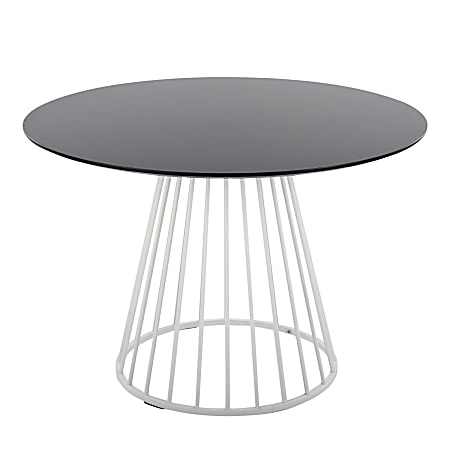 LumiSource Canary Contemporary Dining Table, 29-1/2”H x 29-1/2”W x 43-1/2”D, White/Black