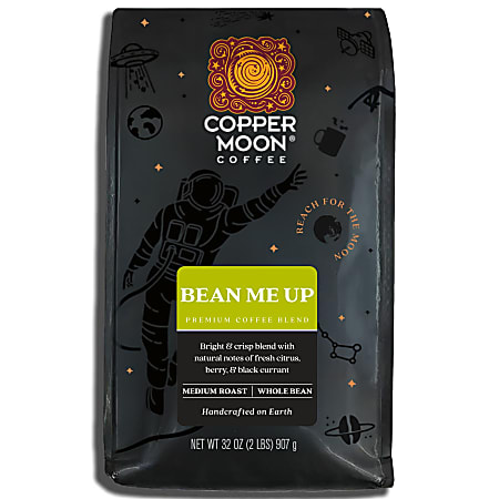 Copper Moon Whole Bean Coffee, Light Roast, Bean Me Up Blend, 2 Lb