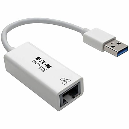 Eaton Tripp Lite Series USB 3.0 SuperSpeed to Gigabit Ethernet NIC Network Adapter RJ45 10/100/1000 White - U336000GBW