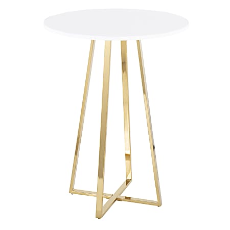 LumiSource Cosmo Cece Contemporary/Glam Counter Table, 36”H x 27”W, Gold/White