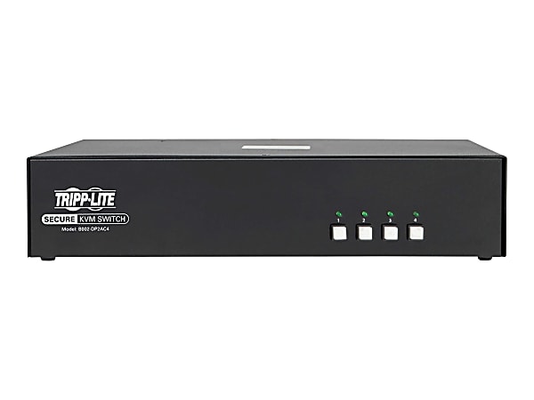 Tripp Lite Secure KVM Switch, Dual Monitor, DisplayPort to DisplayPort - 4-Port, 4K, NIAP PP3.0, Audio, CAC - KVM / audio switch - 4 x KVM / audio - 1 local user - desktop - TAA Compliant