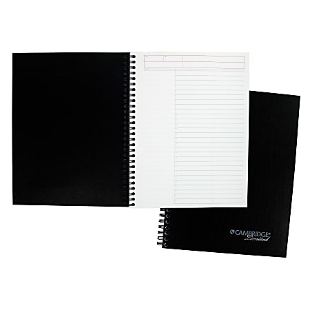 Cambridge® Limited QuickNotes® Action Planner Legal Pad, 7 1/2" x 9 1/2", 30% Recycled, Black, 80 Sheets