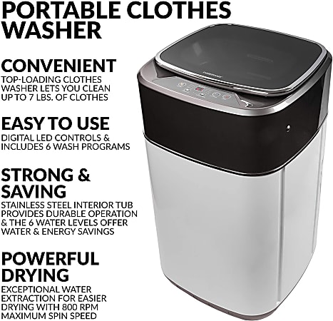 Black Decker Portable Washer 1.6 Cu. Ft. White - Office Depot