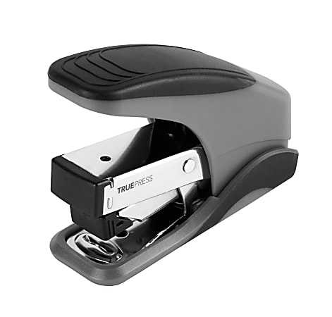 Office Depot® Brand TruePress Reduced Effort Mini Stapler, Black/Gray