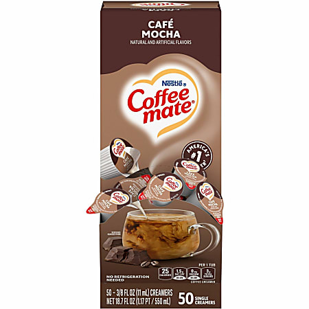 Nestlé® Coffee-mate® Liquid Creamer, Café Mocha Flavor, 0.37 Oz Single Serve x 50