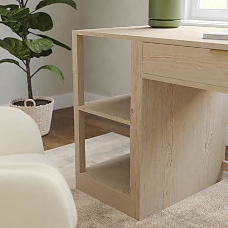 Martha Stewart Kayden Home Office Modular 2 Tier Bookshelf, Light Natural